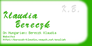 klaudia bereczk business card